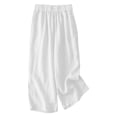 thumbnail image 4 of Back To School Outfits for Girls Size 7-8 Girls Linen Matching Pants Set 2 Piece Summer Outfit Baggy Flowy Palazzo Pants and Open Back Cami Top Solid Elegant Clothing, 4 of 6