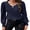 Navy Blue, variant on Zeagoo Women's Elegant Tops Lightweight V Neck Puff Long Sleeves Tunic Tops