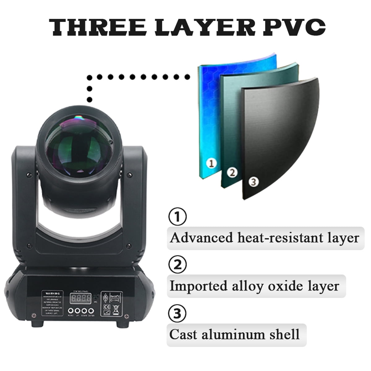 2Pcs Mini 150W LED Moving Head Light with 18 Rotating Prisms, Dj Dmx Stage Light Effect Disco Bar Wedding Club