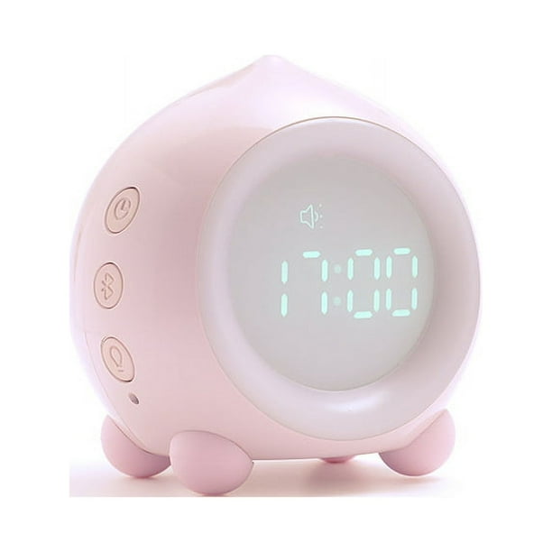 Reloj despertador inteligente de pesca, creativo, multifuncional, con aplicación, altavoz Bluetooth, mini reloj digital, luz nocturna para dormir, color rosa