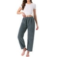 thumbnail image 2 of INSPIRE CHIC Womens Pajama Bottoms Fleece Fuzzy Elastic Waistband Loungewear Plush Warm Winter Long Pants with Pockets S Dark Gray, 2 of 5