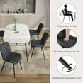 thumbnail image 3 of COZONY Mid Century Dining Chairs Set of 2, PU Upholstered Kitchen Chairs with Metal Legs & Backrest, Modern Armless Chairs for Kitchen, Dining Room, Living Room, Max Load 300Lbs, White, 3 of 8