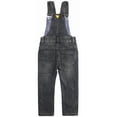 thumbnail image 2 of KIDSCOOL SPACE Jeans Ajustés pour Petits Garçons, Salopette en Denim à Poche à Rabat pour Tout-Petits, Gris, 3-4 Ans, 2 of 6