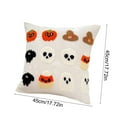thumbnail image 3 of Halloween Decorative Pillow Covers 18x18, Soft Plush Faux Wool Ghost Pumpkin Pillowcases for Fall Autumn Holiday Home Decorations, 3 of 5