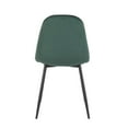 thumbnail image 5 of LumiSource Pebble Velvet Chairs, Green/Black, Set Of 2 Chairs, 5 of 7
