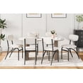 thumbnail image 7 of Boucle Dining Chairs Set of 4, Mid-Century Modern Upholstered Chairs with Arched Metal Legs for Kitchen, Dining Room, Living Room, Beige, 7 of 7