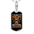 thumbnail image 5 of Don'T Like Me Hunter'S Keychain Stainless Steel or 18k Gold Dog Tag Keyring, 5 of 10