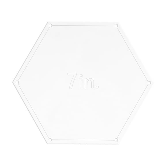 Hexagon Quilting Template Set, 7 Inch Acrylic Template for Quilting with Reserved Seam Margin, Clear Templates for DIY Sewing Crafts
