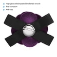 thumbnail image 3 of Uxcell Elegant Camellia Flower Brooches Faux Wool Flower Bowknot Pins Floral Corsage for Women Dark Purple, 3 of 6