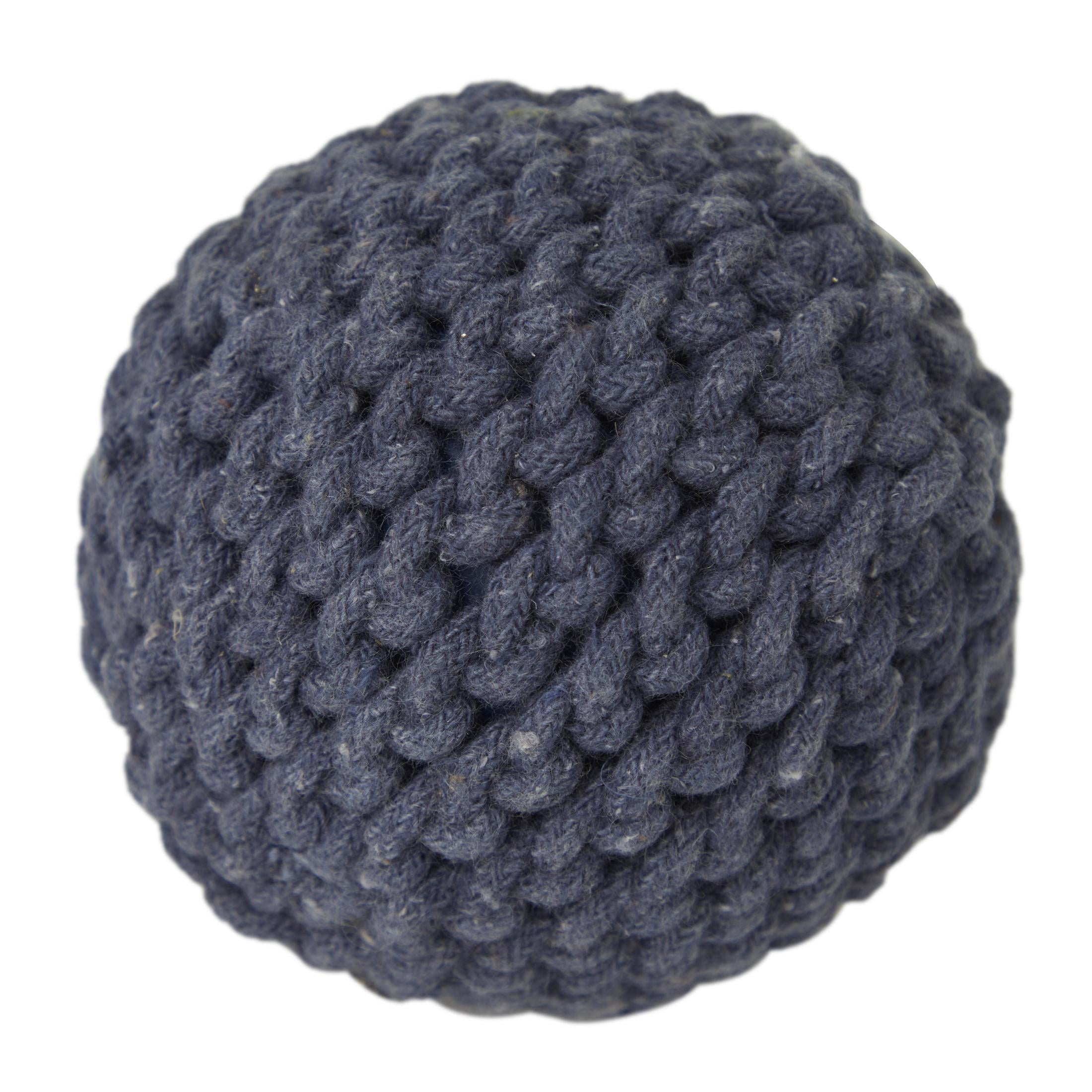 DecMode Blue 4" Handmade Decorative Ball Jute Rope Orbs & Vase Filler with Varying Designs (4 Count)