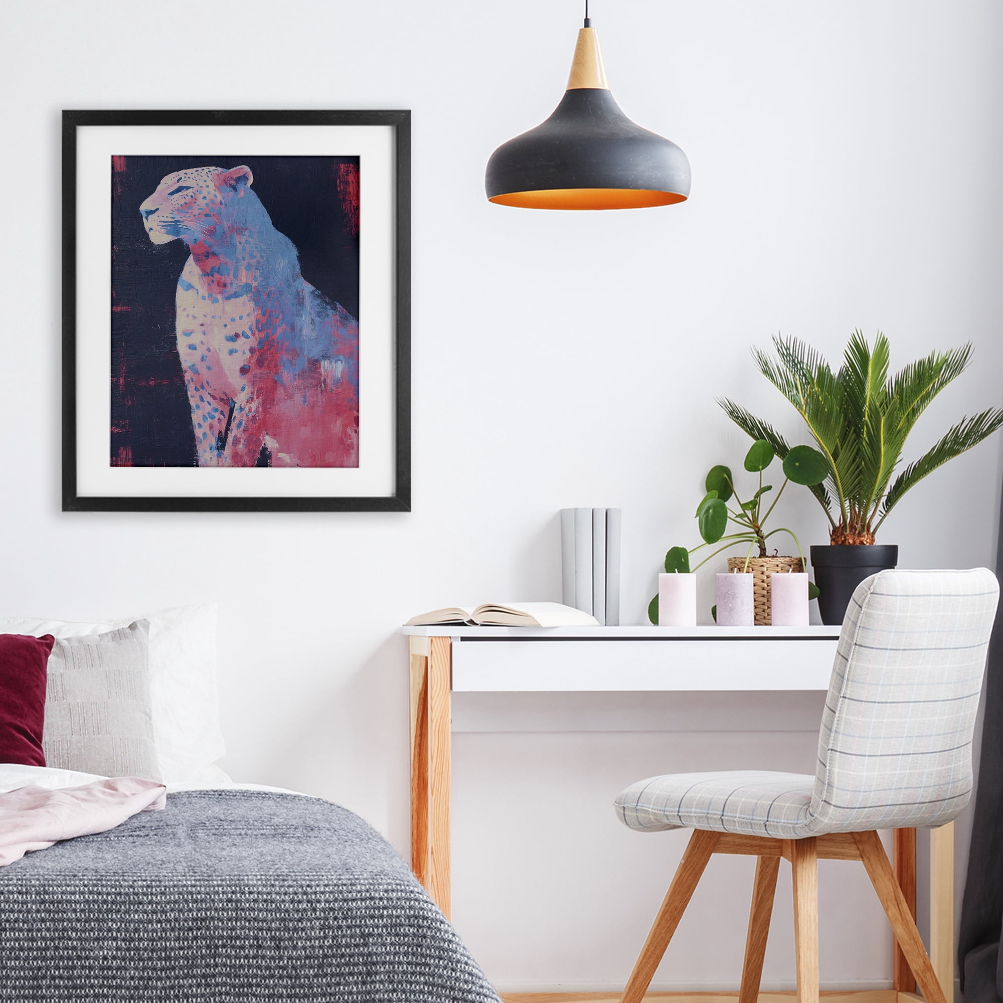 Stupell Industries Predator Pride Leopard Black Framed Print Under Glass, design by Svetlana Aleynikova