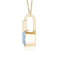 thumbnail image 2 of ANGARA Natural Round Aquamarine Solitaire Pendant with Diamond Bale in 14K Yellow Gold for Women (Size-5mm) | March Birthstone, Anniversary, Jewelry Gift for Women | Natural Aquamarine Necklace, 2 of 8