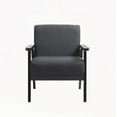 thumbnail image 2 of 25" Dark Gray Linen Fabric Chair - 1-Piece with Solid Wood Frame & Non-Slip Pads, 2 of 5