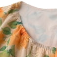 thumbnail image 4 of Mujeres Tops Casual Elegante Impresión de Gasa Reunido Escote Blusa Suave Verano Transpirable, 4 of 9