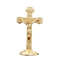 thumbnail image 3 of Rushawy 2xDesktop Cross Living Room Decorative Meaningful Gift Crucifix Standing Cross Golden 2 Pcs, 3 of 9