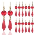 thumbnail image 1 of Colgantes en forma de gota en forma de carámbano con forma de candelabro y cuentas de cristal octagonales, color rojo, 1 of 8