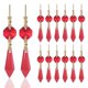 thumbnail image 1 of Colgantes en forma de gota en forma de carámbano con forma de candelabro y cuentas de cristal octagonales, color rojo, 1 of 8