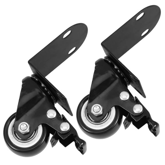 2pcs Furniture Caster Wheels Plastic Casters Plate Swivel Caster Wheels Plastic Small Casters for Luggage Carts Baby Bed Table Kitchen Cabinet Workbench Black