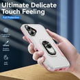 thumbnail image 3 of ELEHOLD Case for iPhone 16 Plus, Heavy Duty Shockproof Full Body Case with Built in Metal Ring Holder Kickstand + Screen Protector,A, 3 of 10