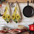 thumbnail image 6 of Sunflowers Kitchen Towels Set of 3, Retro Spring Botanical Blossom Flowers Bees Absorbent Dish Towels for Kitchen, Microfiber Hand Towel, Quick Drying Tea Towel for Cleaning Decorative Dishcloths, 6 of 7
