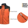 thumbnail image 5 of Little Donkey Andy Men's Fleece Lined Outdoor Vest Lightweight Windproof Warm Sleeveless Jacket for Hiking Trekking Travel Golf Vibrant Orange L, 5 of 6