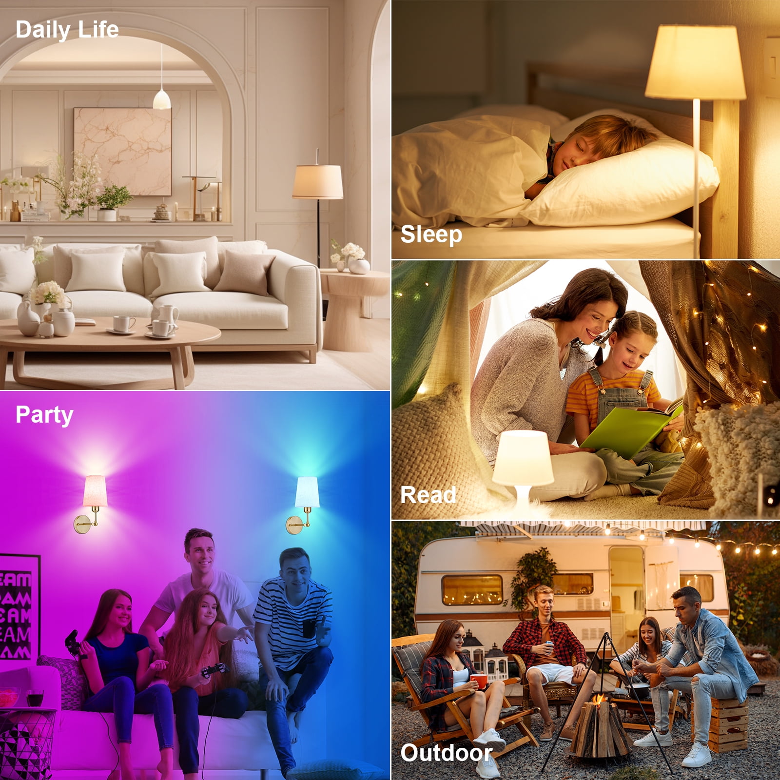 2PK 5200mAh Rechargeable Light Bulbs with Remote E26 Battery Operated Light Bulb for Lamps and Sconces,Dimmable Wireless Emergency Light Bulbs with Hook,3 Color Temperatures & 12 RGB Color Changing