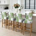 thumbnail image 3 of Sage Green Grey Oil Painting Bar Stool Cover Set of 2, Abstract Modern Geometric Stretch Bar Chair Cover, Removable Washable Pub Counter Stool Chair Slipcover for Kitchen Dining Room Pub Cafe, 3 of 9