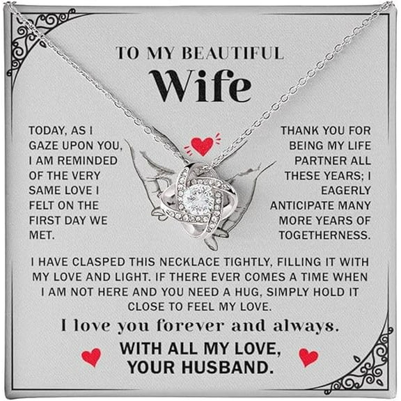 Jewelry To My Wife - I Love You Forever Necklace From Husband | Romantic Birthday Anniversary Christmas Valentine Gifts For Her