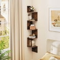 thumbnail image 4 of Costway 2 PCS Floating Bookshelf with Safe Round Edge Space-Saving Plant Display Shelf Brown, 4 of 9