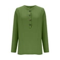 thumbnail image 5 of Ounisa Women's Long Sleeve T-Shirts Crew Neck Buttons Cute Casual Tunic Tops Basic Tees Blouses Loose Fit Pullover 2025, 5 of 6