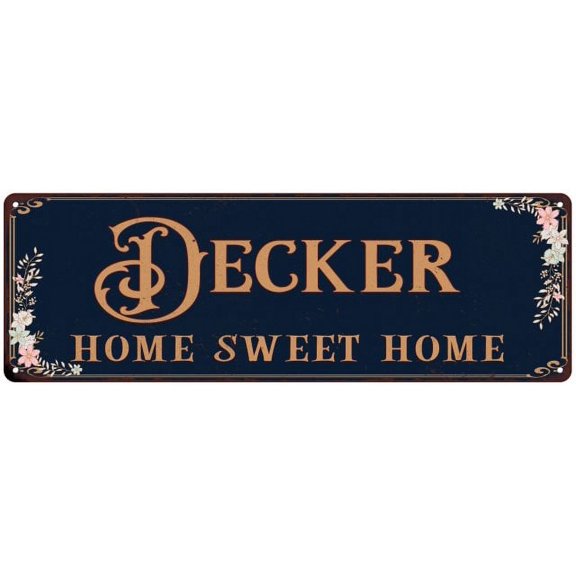 DECKER Home Sweet Home Victorian Look 8x24 Metal Sign 108240046513