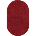 thumbnail image 1 of Unique Loom 3153430 5 x 8 ft. Davos Shag Oval Rug, Poppy, 1 of 5