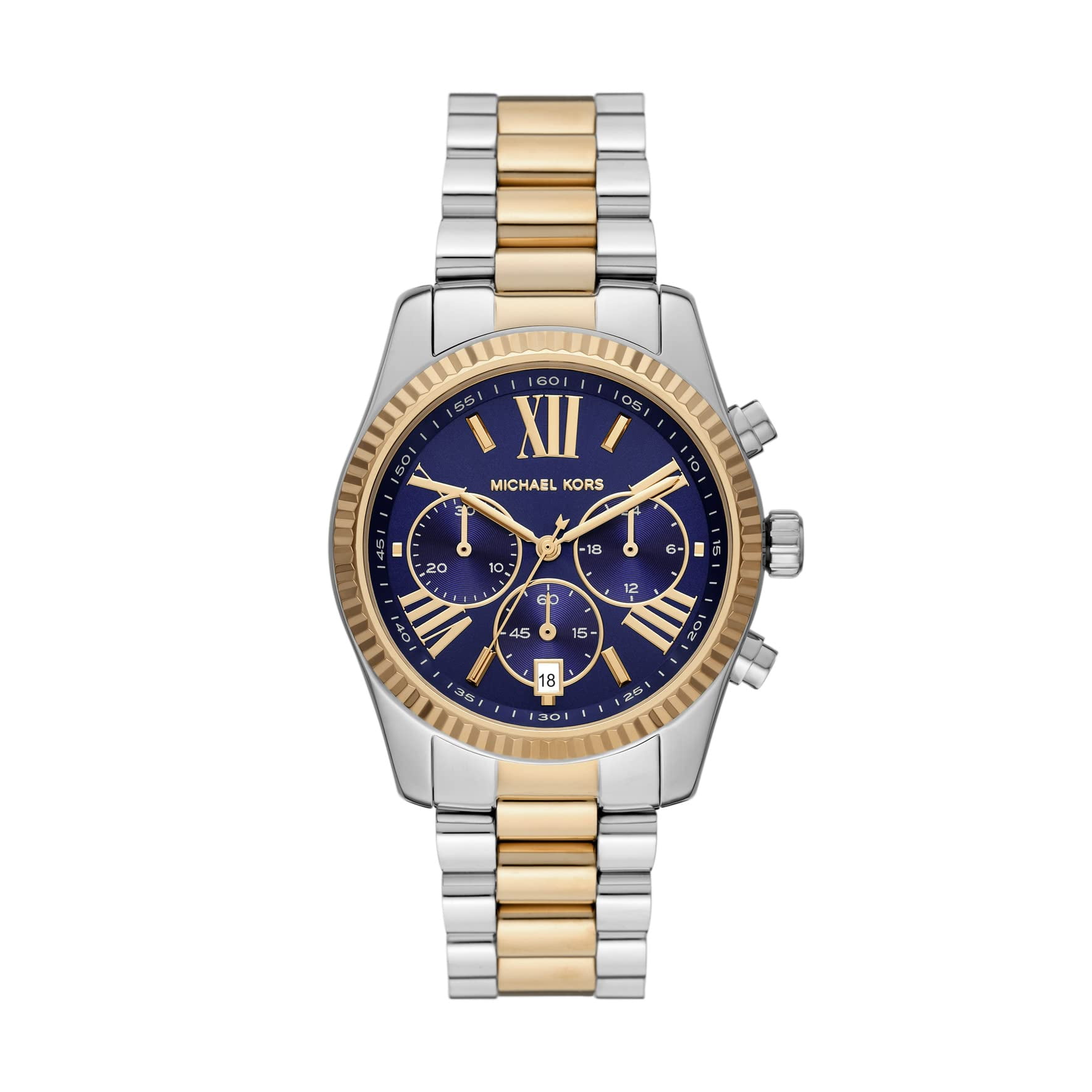 MICHAEL KORS♡MK6359 New Michael Kors MK6359 Bradshaw Two-Tone Chronograph Dial Analog