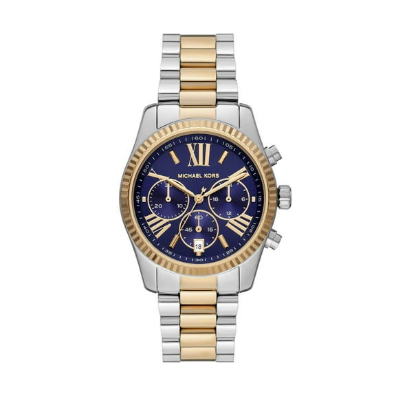 Michael Kors by Michael Kors Women's Lexington Stainless Steel Bracelet Wristwatch, Navy and Gold