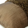 thumbnail image 2 of Brown Lumbar Pillow Cover, 12x26 inch (30x65 cm) Lumbar Pillow Cover, Textured Ribbon Lumbar Pillow Cover, Silk Lumbar Pillow Cover, Striped Modern - Champagne Brown Love, 2 of 3