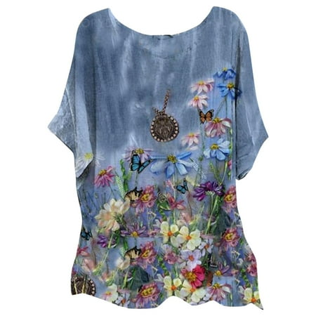 

gvdentm Short Sleeve Scrub Jackets Women s Blouse Loose Parties Basic Blouse Multicolor Small