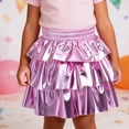 thumbnail image 2 of LIIPEE Girls Skirt Carnival Tutu Skirt With Glitter Sequins Three Tier Layered Cake Design Party Comfortable Breathable Soft Cute Skirt,RD2,10Y, 2 of 4