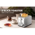 thumbnail image 3 of Wehilion 2-Slice Toaster with 1.5 inch Wide Slot, 5 Browning Setting and 3 Function: Bagel, Defrost & Cancel, Retro Stainless-Steel Style, Toast Bread Machine with Removable Crumb Tray, Silver, 3 of 11
