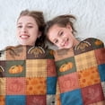thumbnail image 5 of Happy Thanksgiving Turkey Fall Leaves Pumpkin Round Blanket,Comfortable Soft Flannel Throw Blanket,All Season,Warm Lightweight Blankets for Sofa Bed Couch Living Room Chair 47"x47", 5 of 5