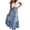 Blue, variant on Women's High Waist Long Denim Skirt Button-Fly Tiered Ruffle Swing A-Line Jean Maxi Skirt with Pockets