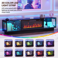 thumbnail image 5 of Waleaf 80" TV Stand with 36" Electric Fireplace, Mid Century Modern Entertainment Center for TVs Up to 90", LED Lights & Storage Cabinet, Living Room, Black, 5 of 8