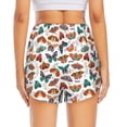 thumbnail image 3 of Picia Colorful Butterfly Pattern Women's 2 in 1 Athletic Running Shorts High Waisted Workout Casual Gym Sweat Shorts with Comfy Liner Zipper Pockets-Large, 3 of 9