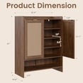 thumbnail image 7 of Erinnyees 41"H Shoe Storage Cabinet, Rattan Shoe Organizer, with 3 Adjustable Shelves for Entryway Hallway Closet, Walnut, 7 of 7