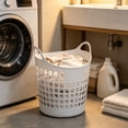 thumbnail image 4 of Twfbrm Plastic Laundry Basket, 12x16 Inch Portable Breathable Laundry Hamper with Handles, Ventilation Durable Storage Container Organizer for Bedroom, Apartment, Dorm, Home, Laundry Room, 4 of 6