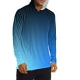 thumbnail image 3 of OHMZYZO Men's Sun Protection Hoodie Shirts Long Sleeve UPF 50+ Swim Shirt with Hood Lightweight Quick Dry Running Hiking Tops ZZ-Blue L, 3 of 7