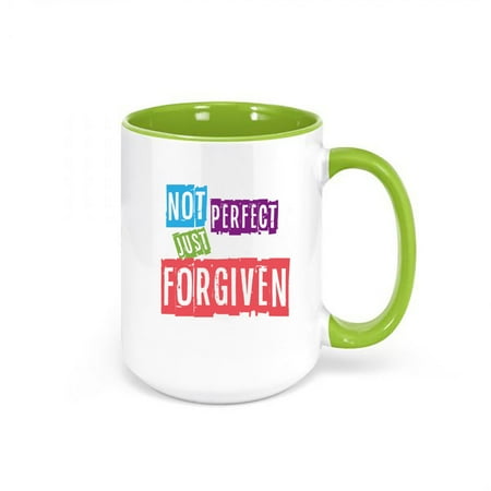 

Religious Mugs Not Perfect Just Forgiven Christian Mugs Forgiven Mug Christian Coffee Mug Religious Cup Gift For Her Jesus Mug GREEN
