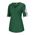 thumbnail image 6 of PATLOLLAV Womens Tops,Women Lace Short Sleeve V-Neck T-Shirts Loose Casual Summer Tee Tops, 6 of 6