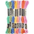 thumbnail image 1 of 8 Skeins 70 Yards Colored Stitch Thread Variegated Embroidery Floss Polyester Colorful Cord Soft Rainbow String for Hand Sewing Making Bracelets Birthday Wedding Stitching Crafts DIY, 1 of 9
