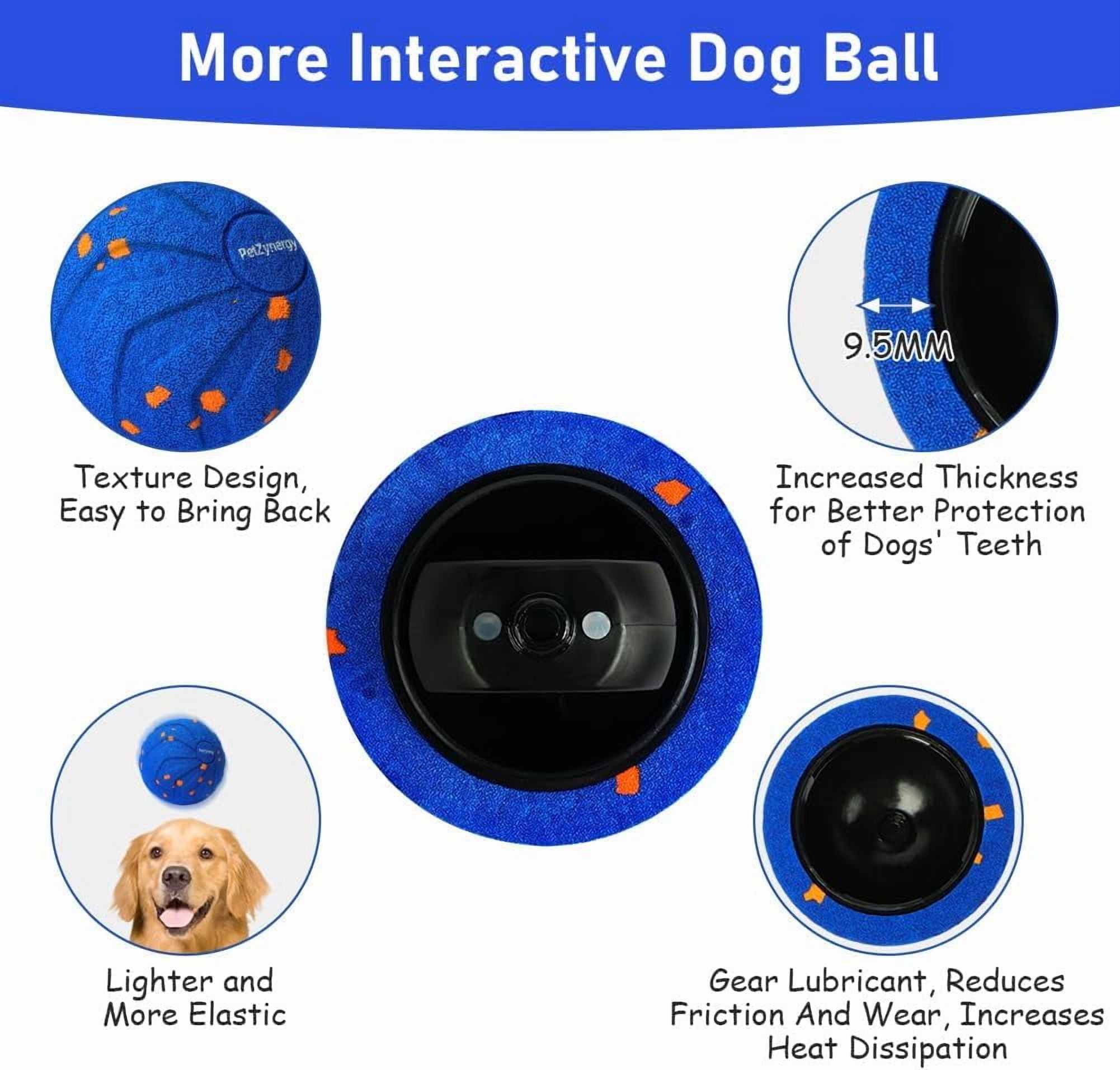 SONGAUN Smart Interactive Dog Toys, Dog Balls, Automatic Active Rolling Balls, Interactive Dog Toys, Rechargeable, Dust And Waterproof, Automatic Moving Toys for Puppy/Small/Medium/Large Dogs(Blue)