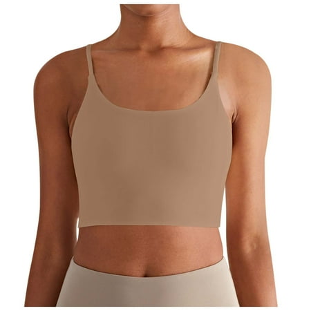 DuoJiaJ Women s Slim Fit Yoga Top With Straps Sports Bra With Chest Pads For Running & Fitness Summer Tank Tops Women